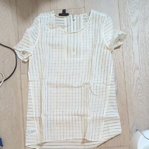 J. Crew Cream Striped Blouse
